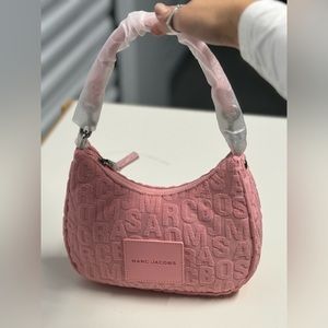 Marc Jacobs Monogram Terry Fabric Quartz Pink Hobo Shoulder Bag Purse 🌸😻